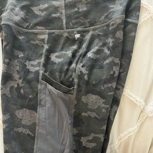 Fabletics Power Hold Camo mesh sides with pocket leggings